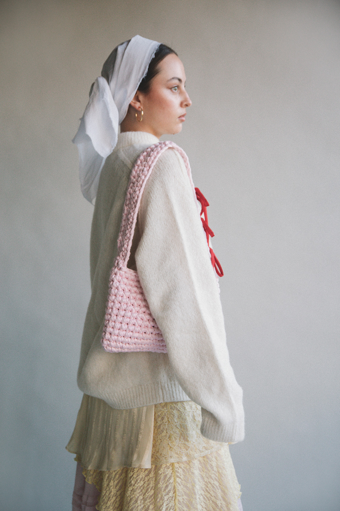 Veronika Mariienko for Kattu Hand Made and Hand Finished Premium Australian Brand. Hand Made Crochet Bags | Hand Finished 100% Cotton Socks | Print T-shirts | Photography by Evelina Fietisova | The Model Agency - Veronika Mariienko