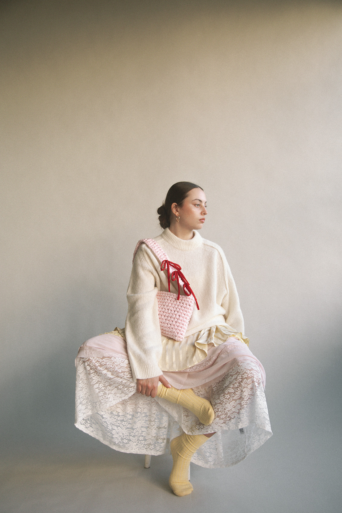 Veronika Mariienko for Kattu Hand Made and Hand Finished Premium Australian Brand. Hand Made Crochet Bags | Hand Finished 100% Cotton Socks | Print T-shirts | Photography by Evelina Fietisova | The Model Agency - Veronika Mariienko