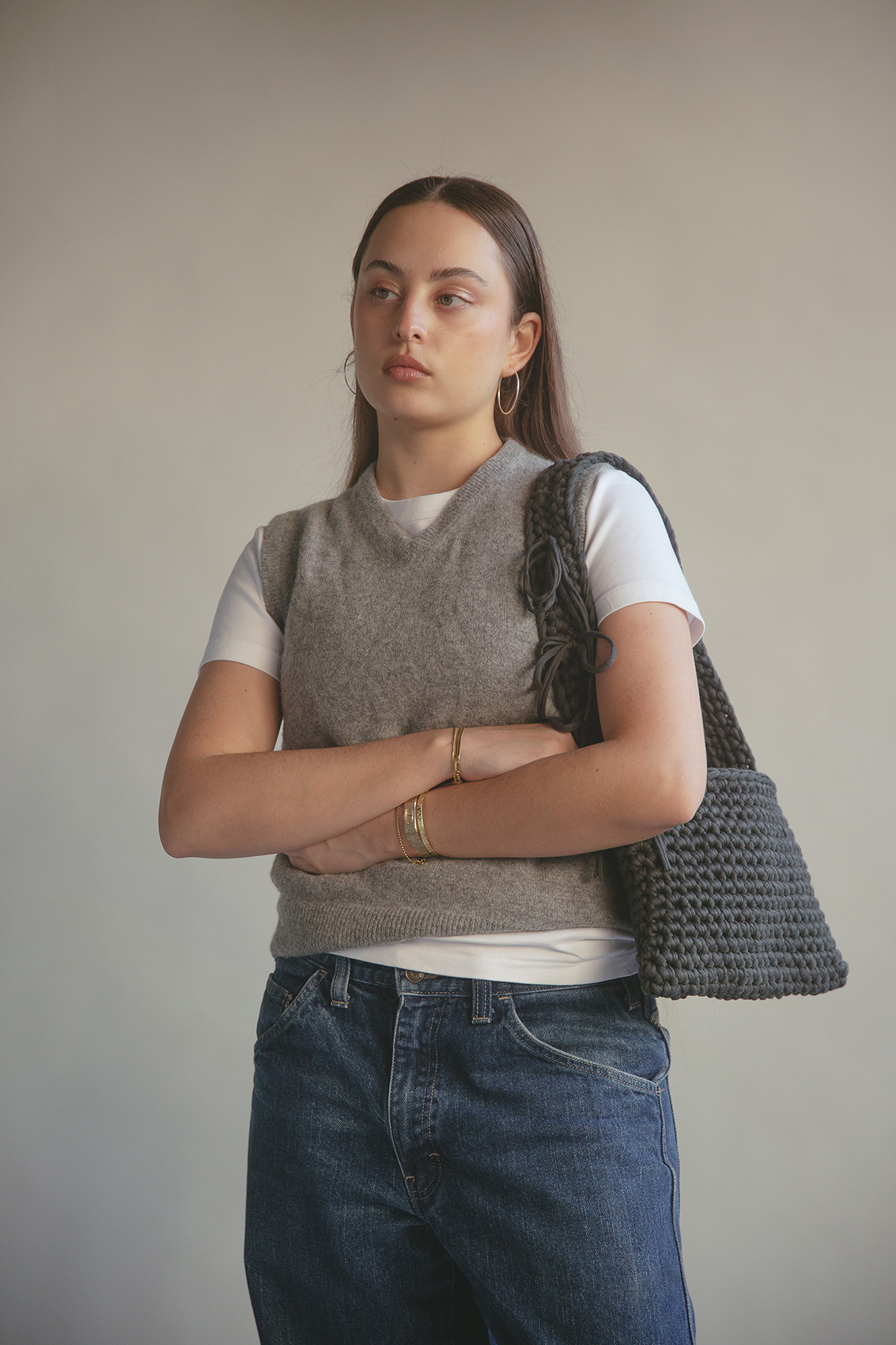 Veronika Mariienko for Kattu Hand Made and Hand Finished Premium Australian Brand. Hand Made Crochet Bags | Hand Finished 100% Cotton Socks | Print T-shirts | Photography by Evelina Fietisova | The Model Agency - Veronika Mariienko